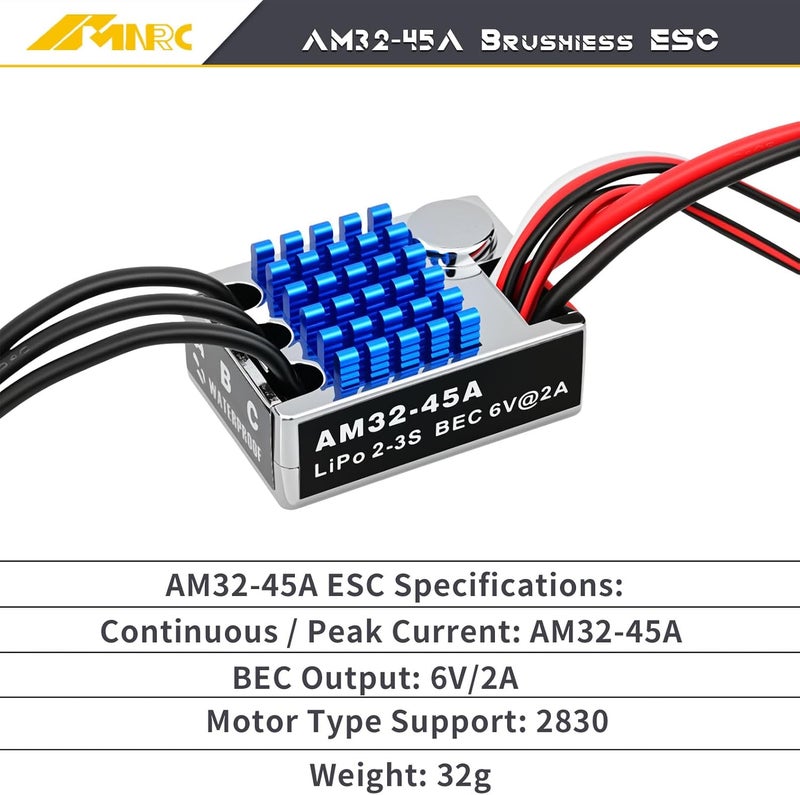 NMNRC Alloy Transmission & 2322 2600kv Brushless Motor & 45A Brushless ESC for MN82 MN99S MN168 MN78 Series Upgrades Part Red - Image 3